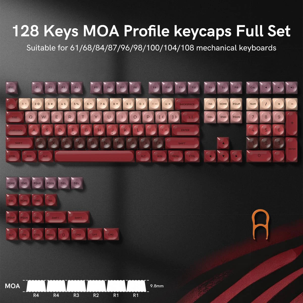 💄 Lipstick Jelly MOA PBT Keycap Set — Extended Compatibility Edition