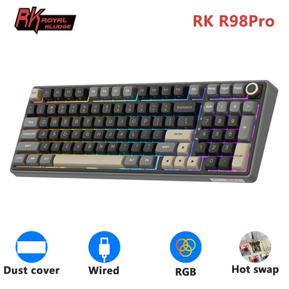 RK ROYAL KLUDGE R98Pro Gasket Mounted, Wired Mechanica, Hot -Swappable Keyboard