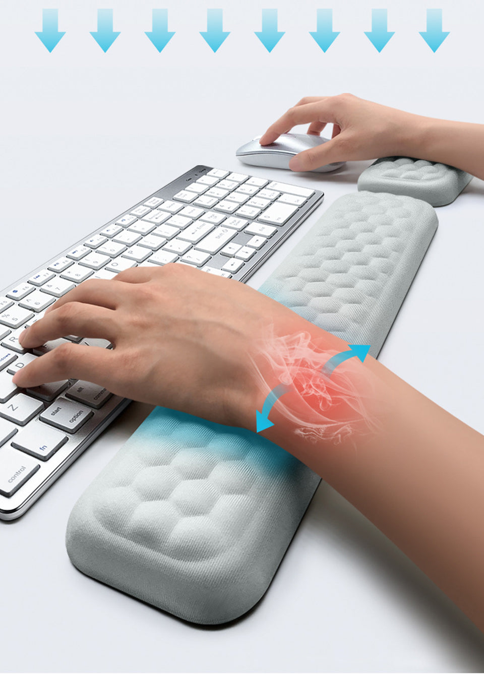 Ergonomic Keyboard &amp; Mouse Memory Foam Wrist Rest