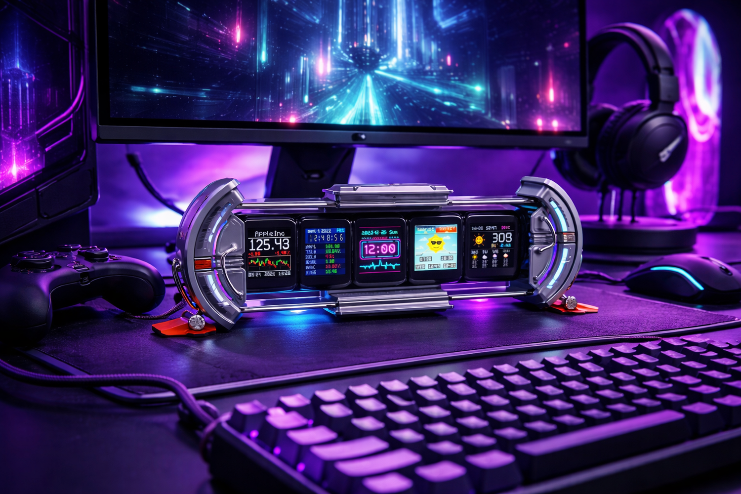 Orbit Panel Smart Customizable Times Gate Cyberpunk RGB Desk Display