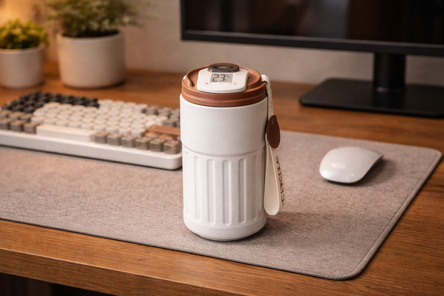 Stainless Steel LED Temperature Display Coffee Cup