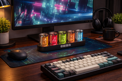 Digital Nixie Tube Clock with RGB LED Glow